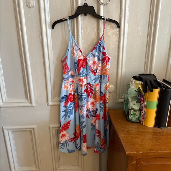SHEIN Dresses & Skirts - Floral Midi Dress in Blue and Red